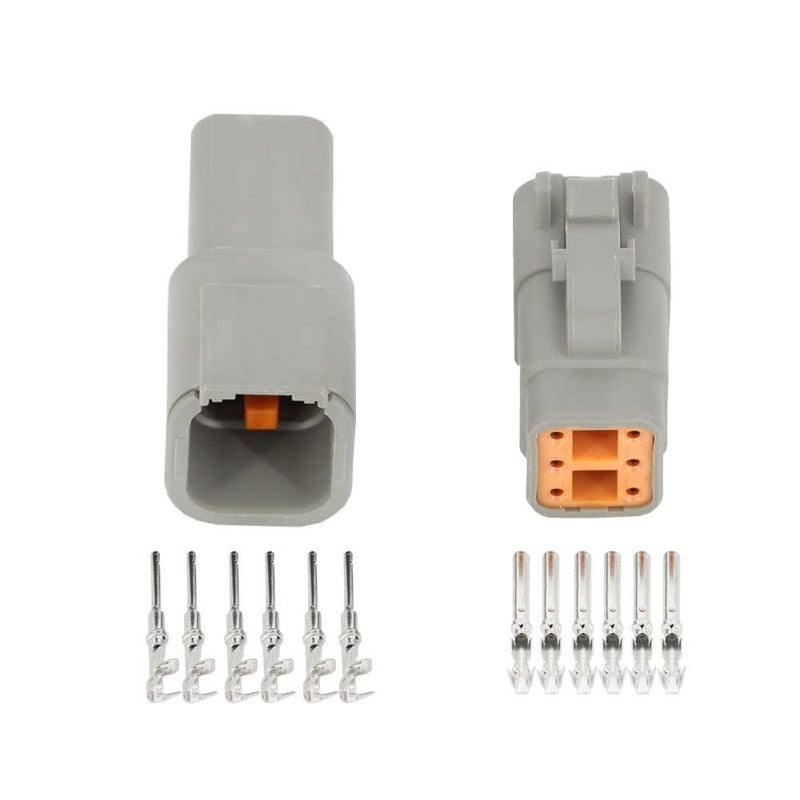 CNLW 5 Sets Automotive Connector Waterproof Plug Sheath with Terminal DTM06-6S / DTM04-6P - Image 1